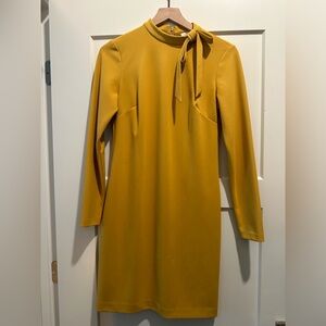Calvin Klein Mustard Yellow Long Sleeve Dress